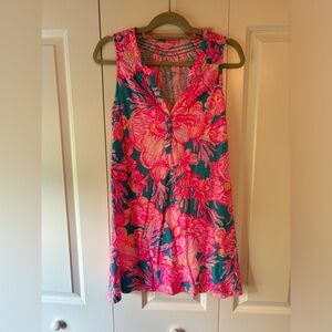 Lilly Pulitzer Essie Floral Print Tank Mini Dress Pink Size S